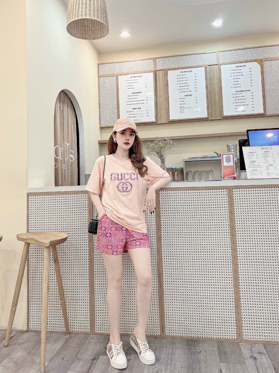 BỘ THỜI TRANG PHỐI HỌA TIẾT GUCCI THÊU - BTN421